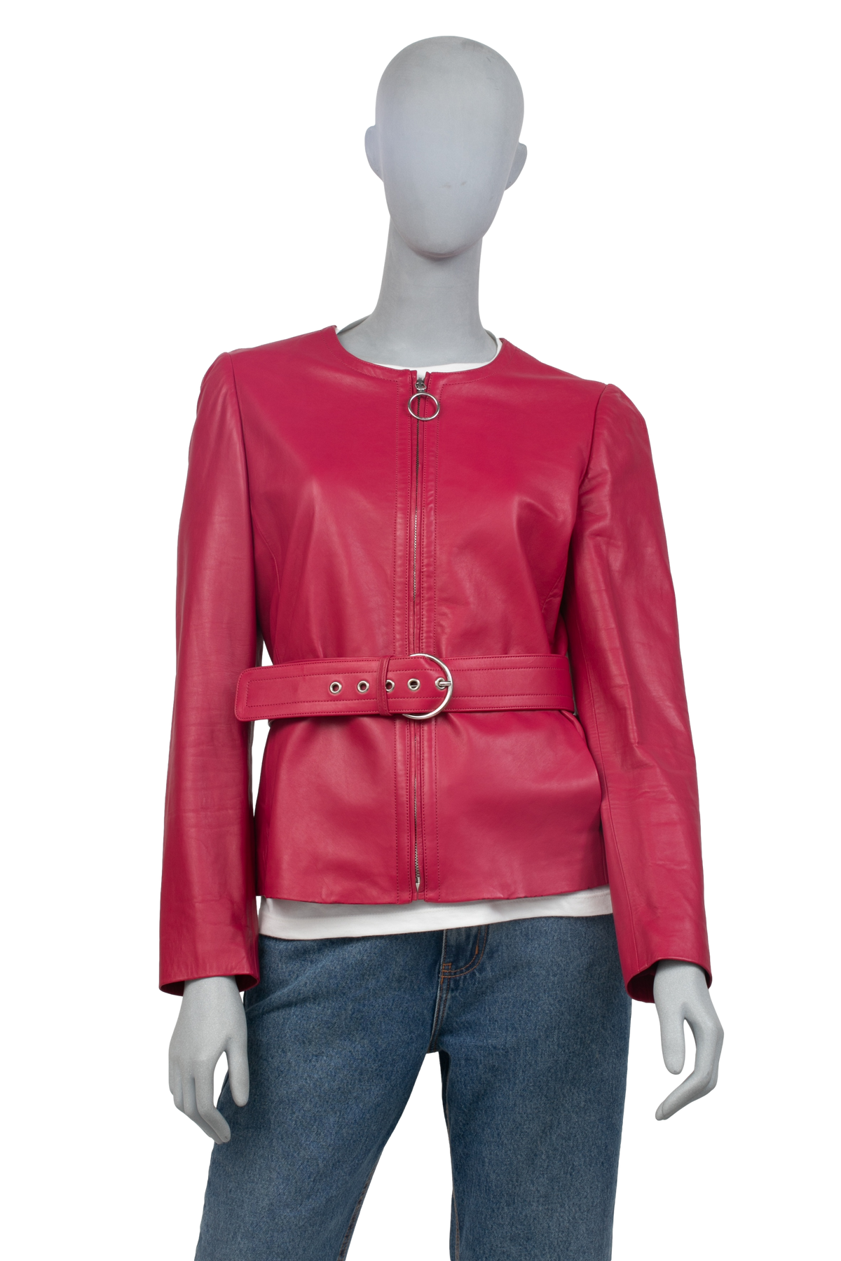 GUCCI JACKET LEATHER MARSALA WITH BELT