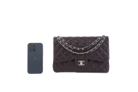 CHANEL CLASSIC JUMBO LAMBSKIN DARK PURPLE