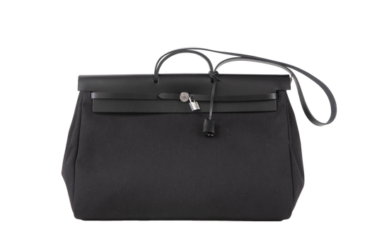 HERMÈS HERBAG ZIP 50 RETOURNE CABINE BLACK