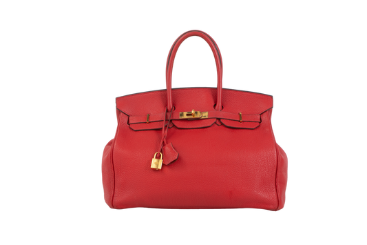 HERMÈS BIRKIN 35 RED HARDWARE GOLD