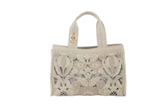 VALENTINO TOTE MEDIUM RESORT FLOWER RAFFIA