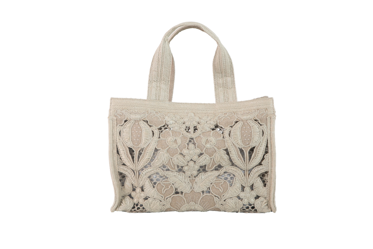 VALENTINO TOTE MEDIUM RESORT FLOWER RAFFIA