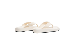 THE ROW GINZA LEATHER AND VELVET PLATAFORM FLIP FLOP OFF WHITE-36 BR