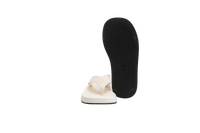 THE ROW GINZA LEATHER AND VELVET PLATAFORM FLIP FLOP OFF WHITE-36 BR