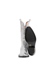 GANNI MID SHAFT WESTERN BOOTS SILVER - 36 BR