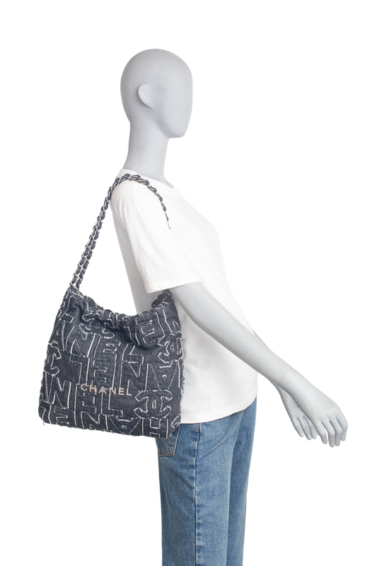 CHANEL 22 DENIM PATCHWORK QUILTED