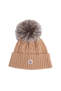 MONCLER BEANIE POM-PON DETAILES BEIGE