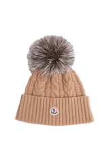 MONCLER BEANIE POM-PON DETAILES BEIGE