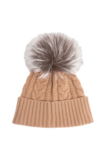 MONCLER BEANIE POM-PON DETAILES BEIGE