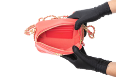 CHANEL MINI CAMERA CASE LAMBSKIN CORAL