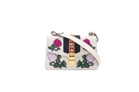 GUCCI SYLVIE OFFWHITE EMBROIDERED FLOWER