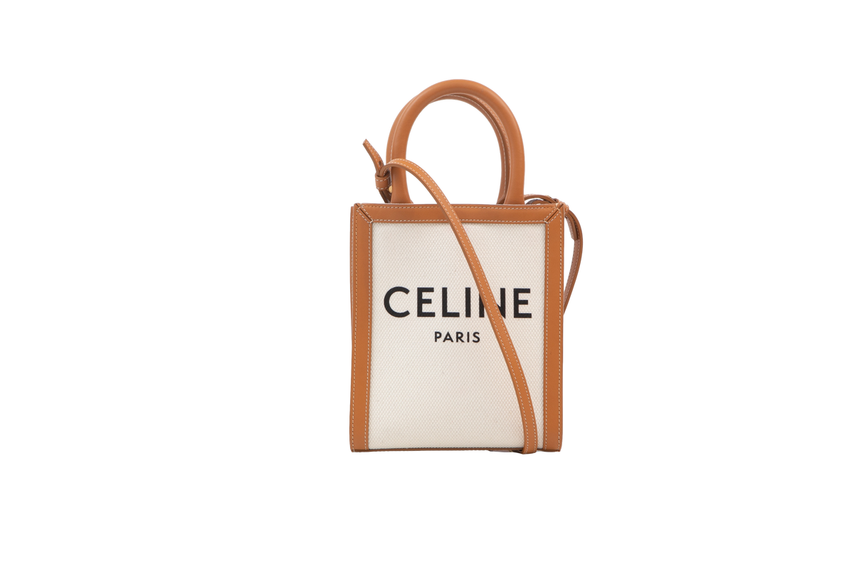 CELINE MINI VERTICAL BAG TOTE CANVAS