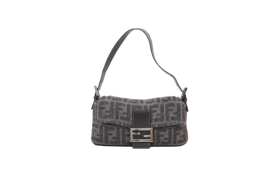 FENDI BAGUETTE ZUCCA MONOGRAMA LAINE GREY VINTAGE