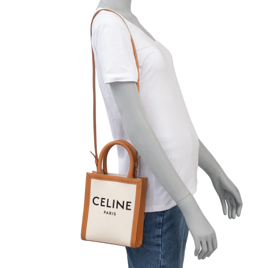 CELINE MINI VERTICAL BAG TOTE CANVAS