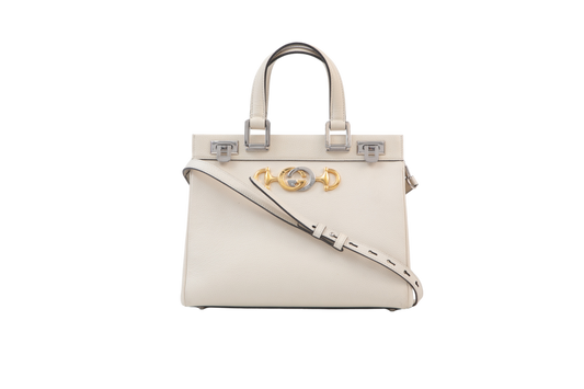 GUCCI ZUMI GRAINY LEATHER MEDIUM OFF WHITE