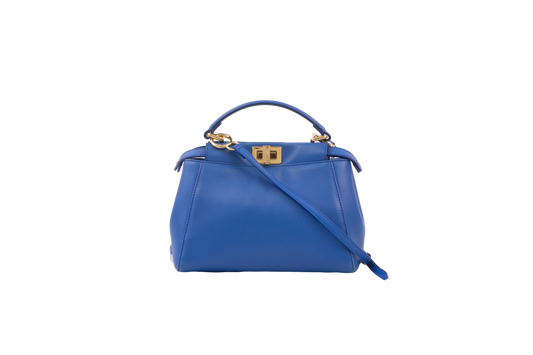 FENDI PEEKABOO MINI ROYAL BLUE HARDWARE GOLD