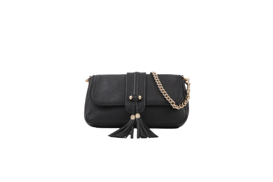 GUCCI MARRAKECH LEATHER BLACK CHAIN CLUTCH
