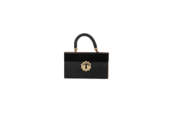 CHARLOTTE OLYMPIA CLUTCH BLACK AND GOLD COM POCHE