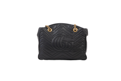 GUCCI GG MARMONT CHAIN MATELASSE BLACK