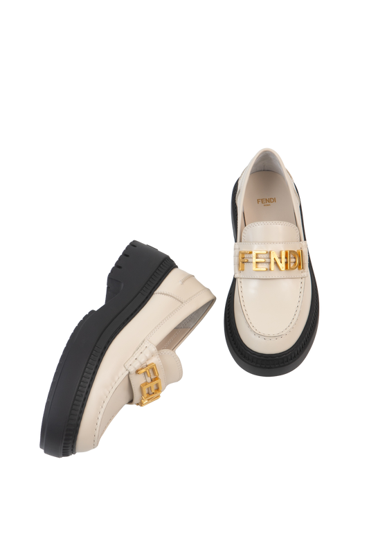 FENDI MOCASSIM LOGO FENDIGRAPHY B&W