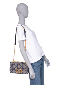 DIOR CARO MEDIUM TWEED NAVY/BEIGE