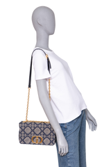 DIOR CARO MEDIUM TWEED NAVY/BEIGE