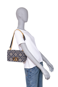 DIOR CARO MEDIUM TWEED NAVY/BEIGE