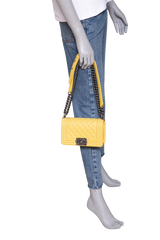 CHANEL BOY SMALL LAMBSKIN YELLOW-RUTHENIUM HDWR
