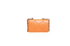 CHANEL WOC SMALL LAMBSKIN QUILTED ORANGE-TWO TONE HDWR