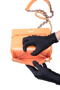 CHANEL WOC SMALL LAMBSKIN QUILTED ORANGE-TWO TONE HDWR