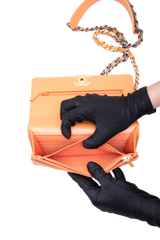 CHANEL WOC SMALL LAMBSKIN QUILTED ORANGE-TWO TONE HDWR