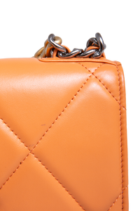 CHANEL WOC SMALL LAMBSKIN QUILTED ORANGE-TWO TONE HDWR