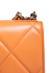 CHANEL WOC SMALL LAMBSKIN QUILTED ORANGE-TWO TONE HDWR