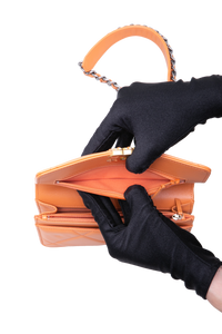 CHANEL WOC SMALL LAMBSKIN QUILTED ORANGE-TWO TONE HDWR