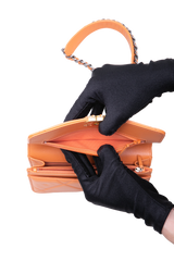 CHANEL WOC SMALL LAMBSKIN QUILTED ORANGE-TWO TONE HDWR
