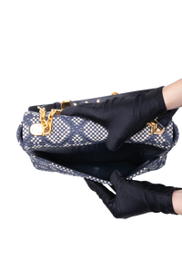 DIOR CARO MEDIUM TWEED NAVY/BEIGE