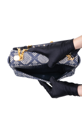 DIOR CARO MEDIUM TWEED NAVY/BEIGE
