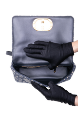 DIOR CARO MEDIUM TWEED NAVY/BEIGE