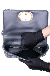DIOR CARO MEDIUM TWEED NAVY/BEIGE