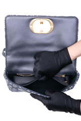 DIOR CARO MEDIUM TWEED NAVY/BEIGE