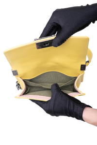 CHANEL BOY SMALL LAMBSKIN YELLOW-RUTHENIUM HDWR