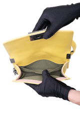 CHANEL BOY SMALL LAMBSKIN YELLOW-RUTHENIUM HDWR