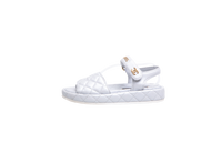 CHANEL DAD SANDAL MATELASSÊ SILVER - 36 BR