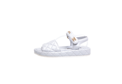 CHANEL DAD SANDAL MATELASSÊ SILVER - 36 BR