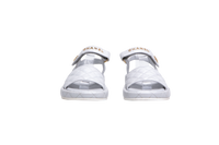 CHANEL DAD SANDAL MATELASSÊ SILVER - 36 BR