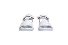 CHANEL DAD SANDAL MATELASSÊ SILVER - 36 BR