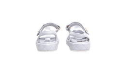 CHANEL DAD SANDAL MATELASSÊ SILVER - 36 BR