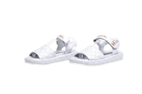 CHANEL DAD SANDAL MATELASSÊ SILVER - 36 BR