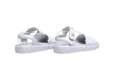 CHANEL DAD SANDAL MATELASSÊ SILVER - 36 BR