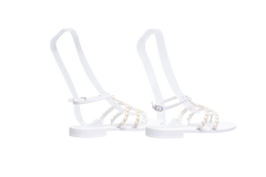 CHANEL THONG SANDALS GOATSKIN PEARL WHITE - 36 1/2 BR